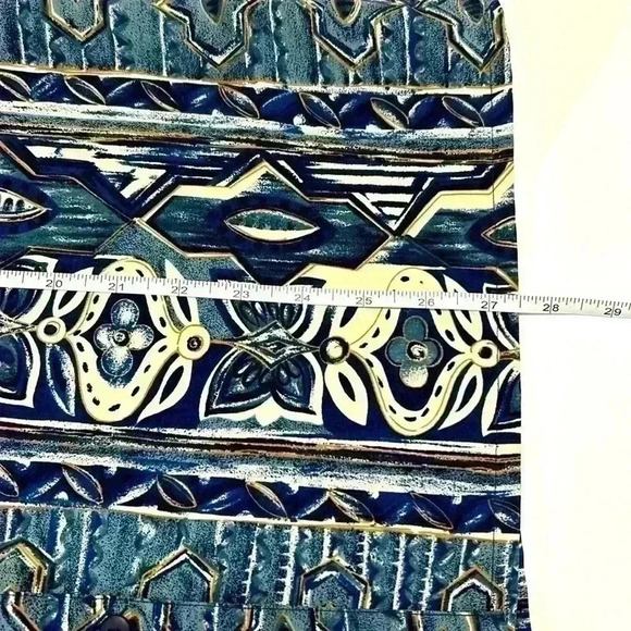 Vintage EHL Button Up Short Sleeve Blouse Size 10 Pattern Retro Blue Floral Cute - Picture 10 of 10